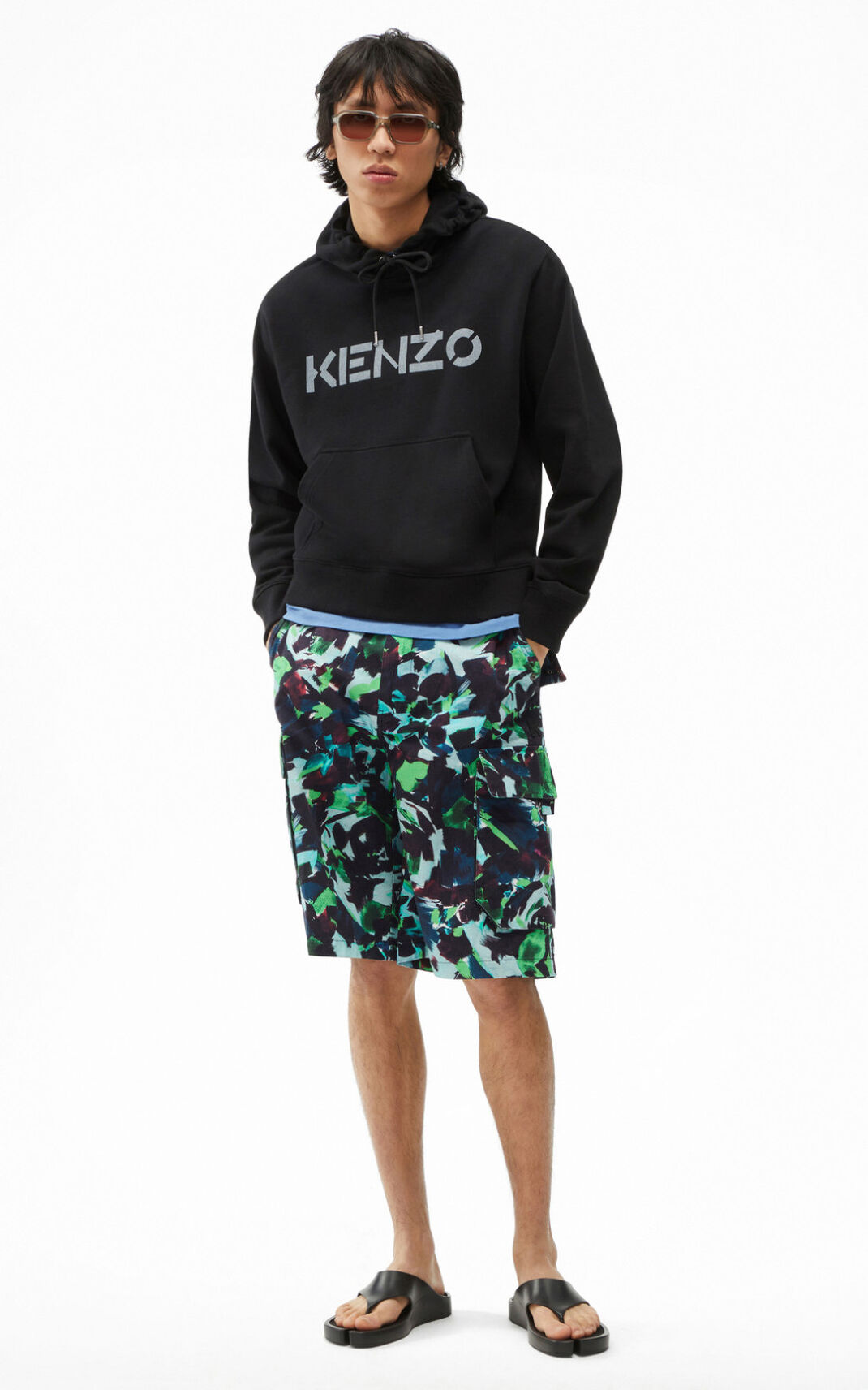 Sudaderas Con Capucha Kenzo Logo Hombre Negras DEB489562